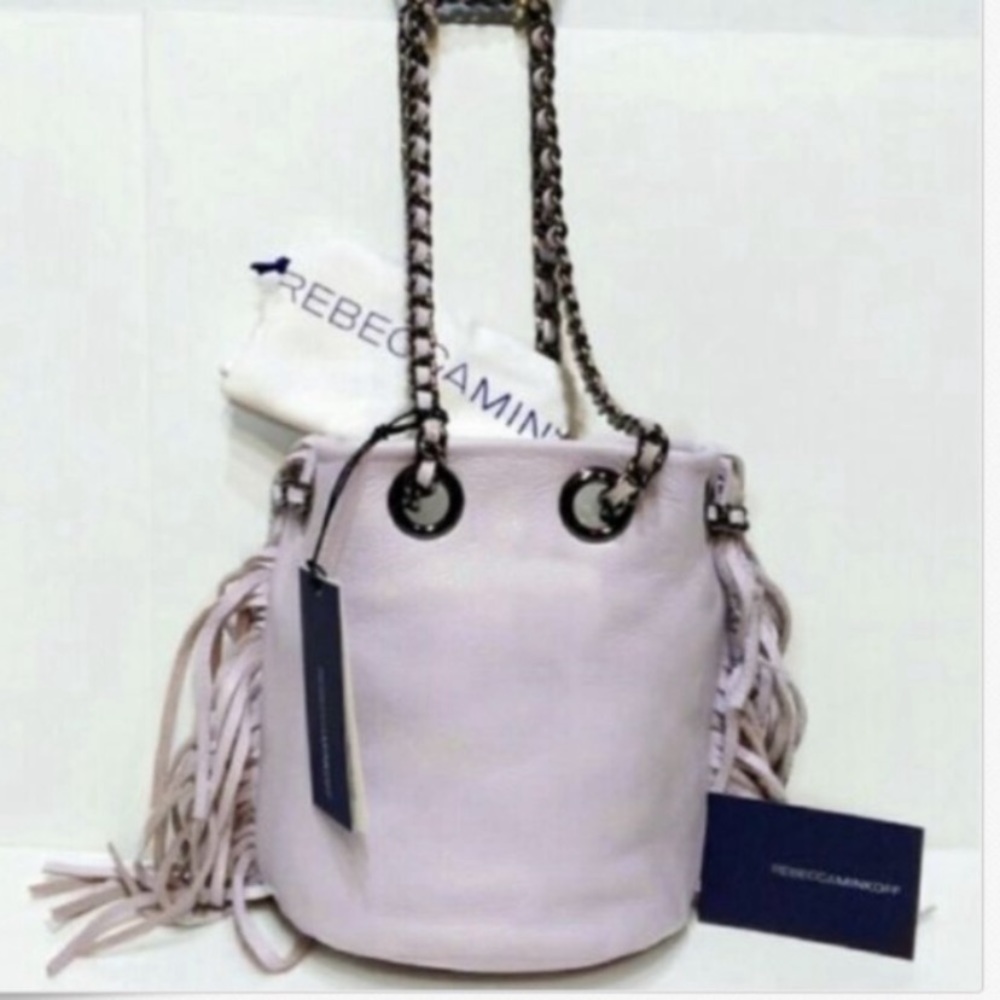 REBECCA MINKOFF LIGHT LILAC BRUNI FRINGE Bag NWT